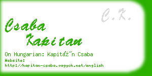 csaba kapitan business card